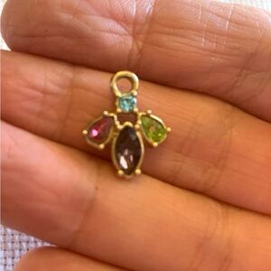 Vintage NRT Multi Stone Pendant set in Goldtone